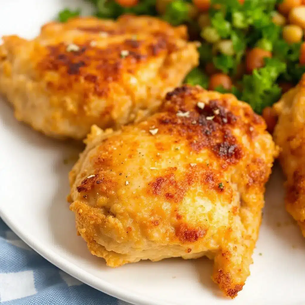 Knusprige Air Fryer Hähnchenkeulen mit Knoblauch-Parmesan - featured image