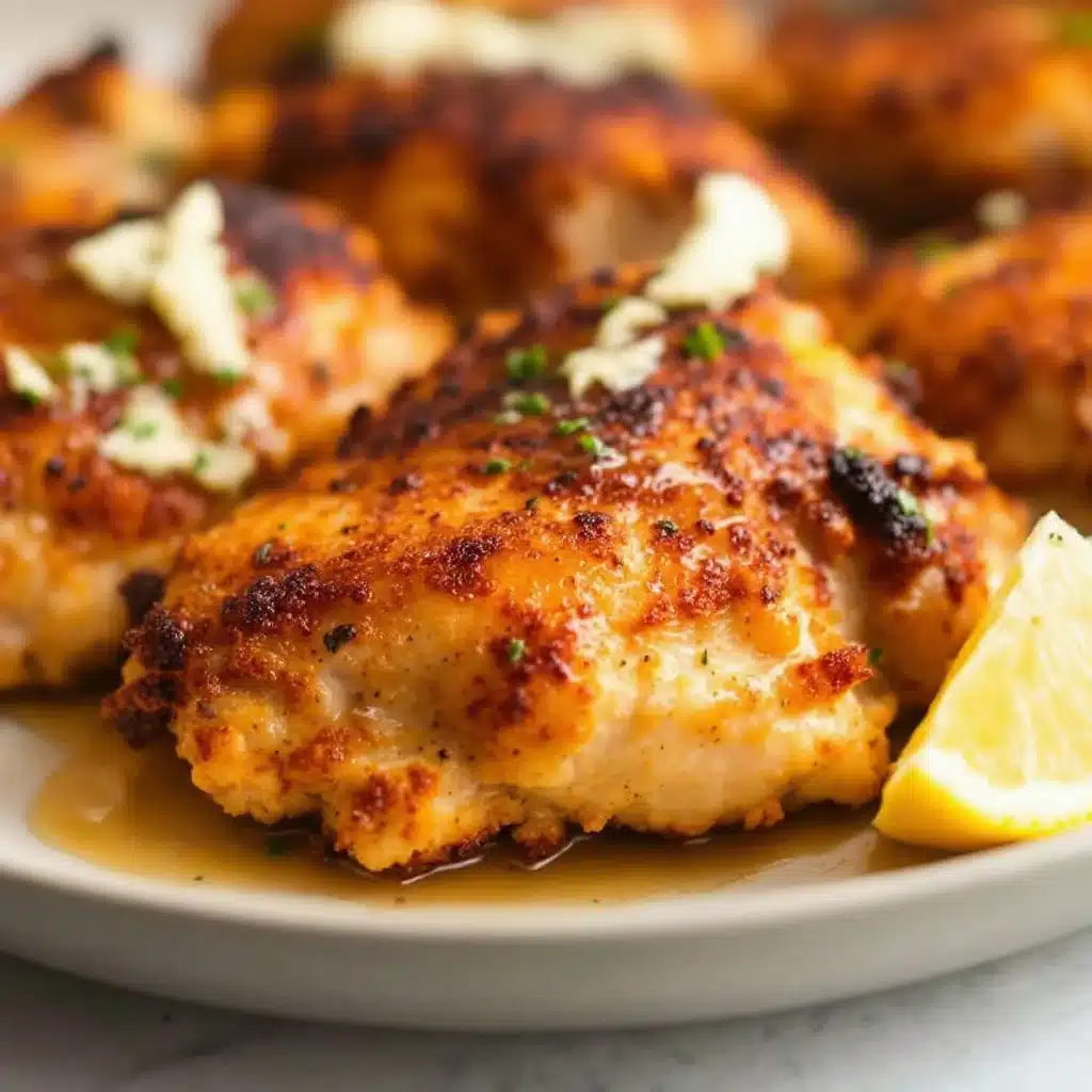 Knusprige Air Fryer Hähnchenschenkel mit Knoblauchbutter - featured image