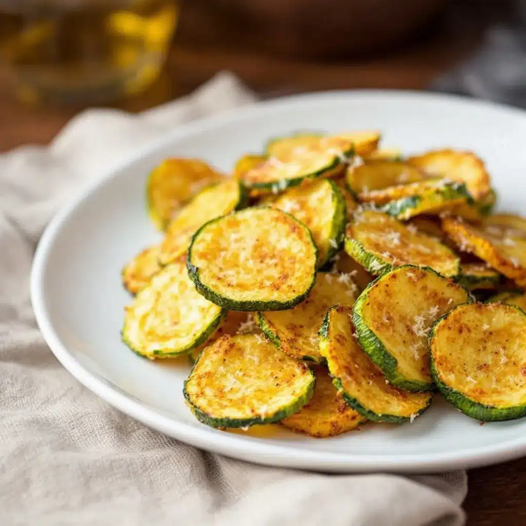 Knusprige Air Fryer Zucchini Chips preparation steps