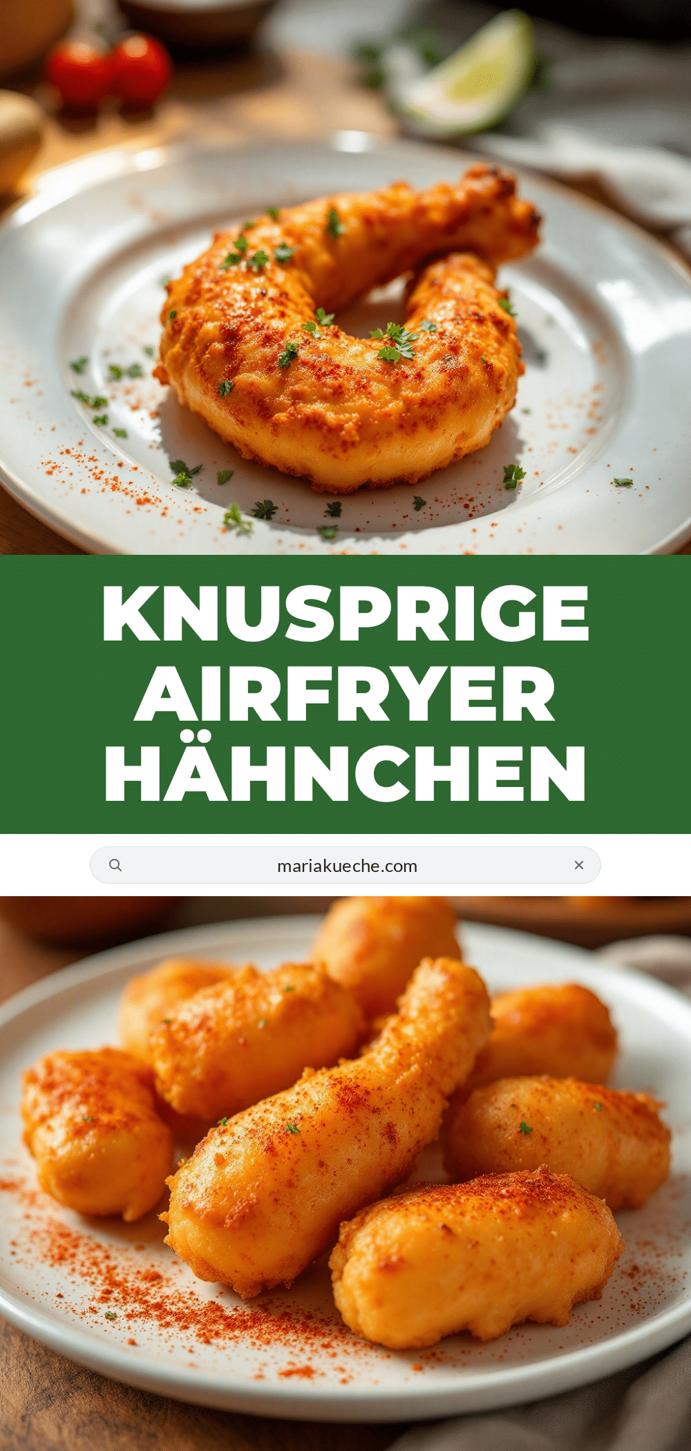Knusprige Airfryer Hähnchenschenkel mit Paprika recipe