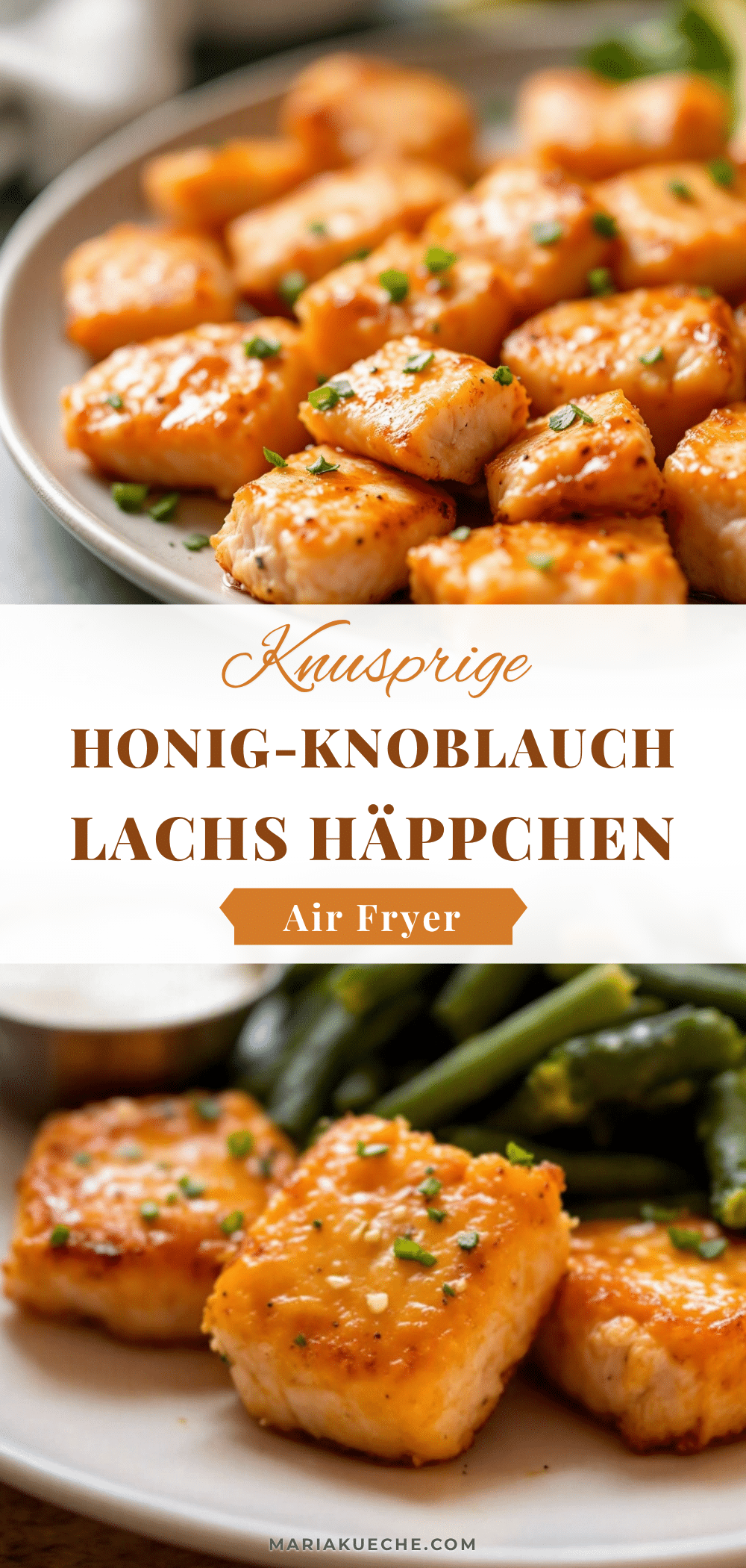Knusprige Honig-Knoblauch Lachs Häppchen aus der Heißluftfritteuse recipe