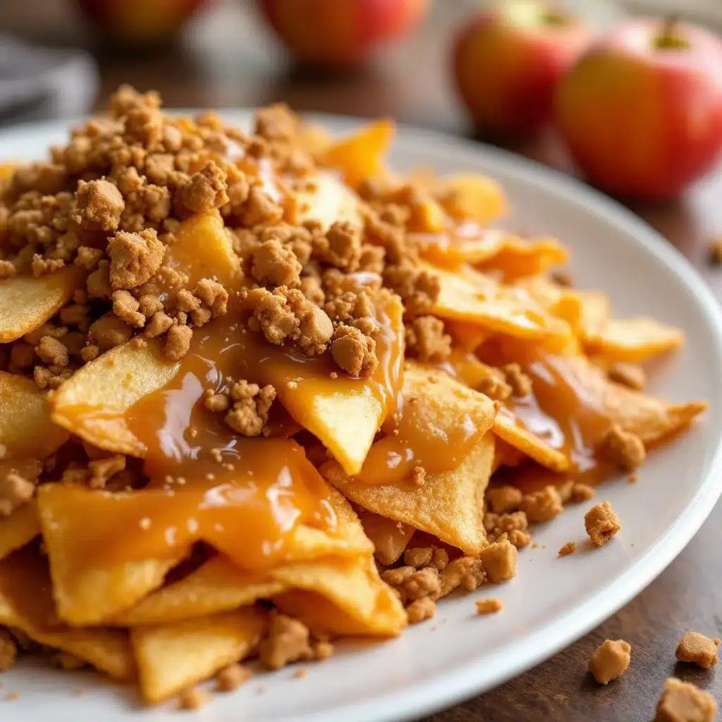 knusprige Karamell-Apfel-Nachos mit Toffee - featured image