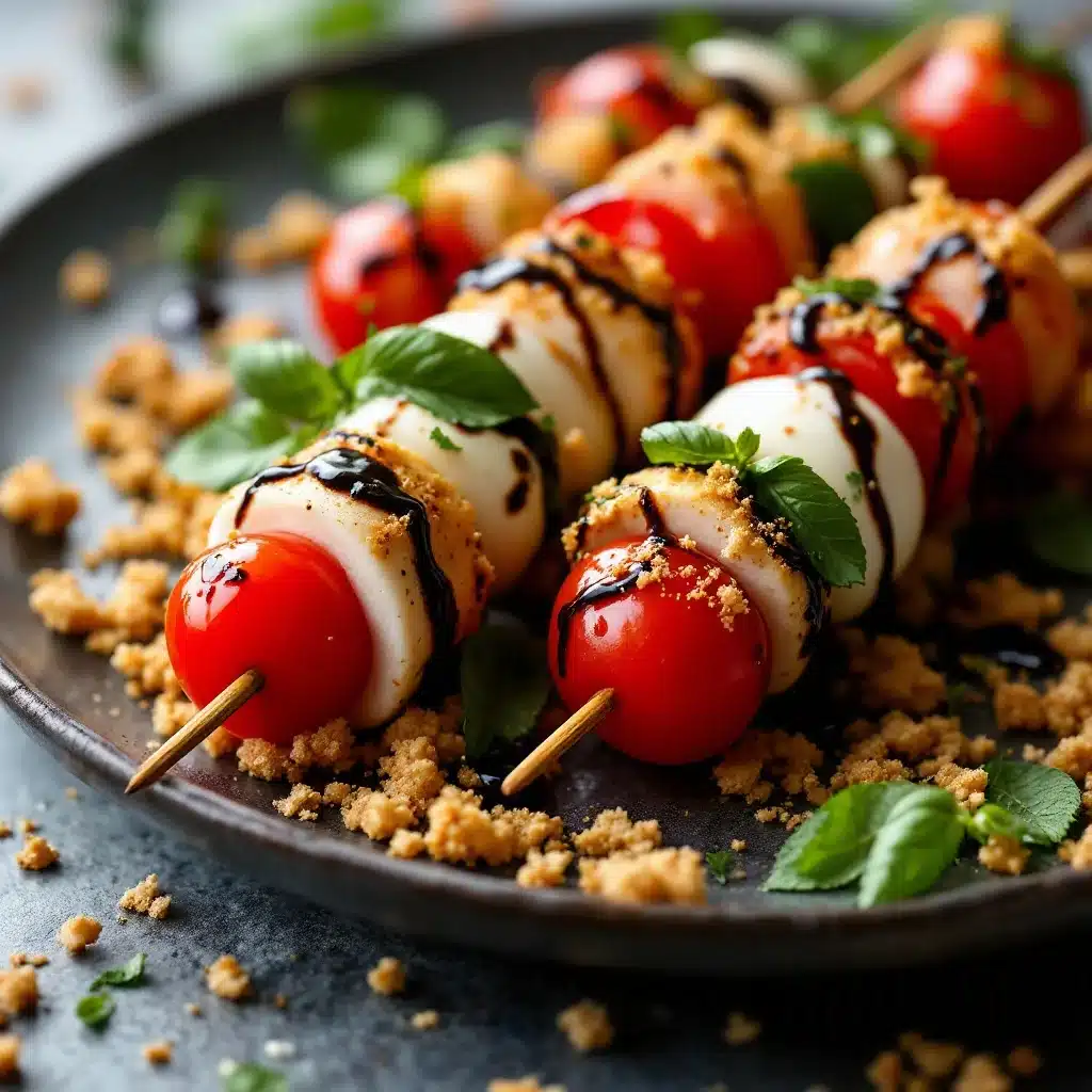 knusprige Mini Caprese Spieße - featured image