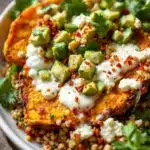 Knuspriger Ofen-Kürbis mit Feta und Chili - featured image