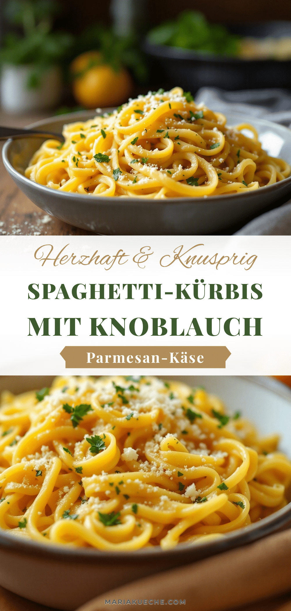 Knuspriger Spaghetti-Kürbis mit Knoblauch-Parmesan recipe
