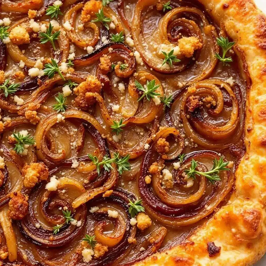 Knuspriger Zwiebel-Gruyère Tart mit Thymian - featured image