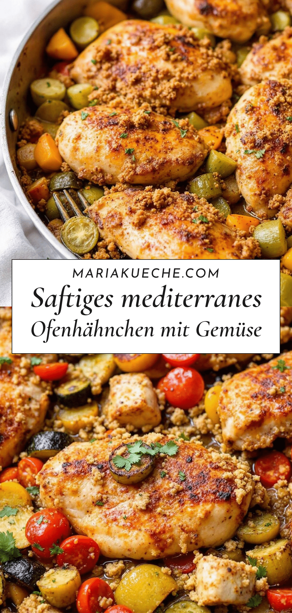 Ofenhähnchen mit Gemüse aus einer Pfanne recipe