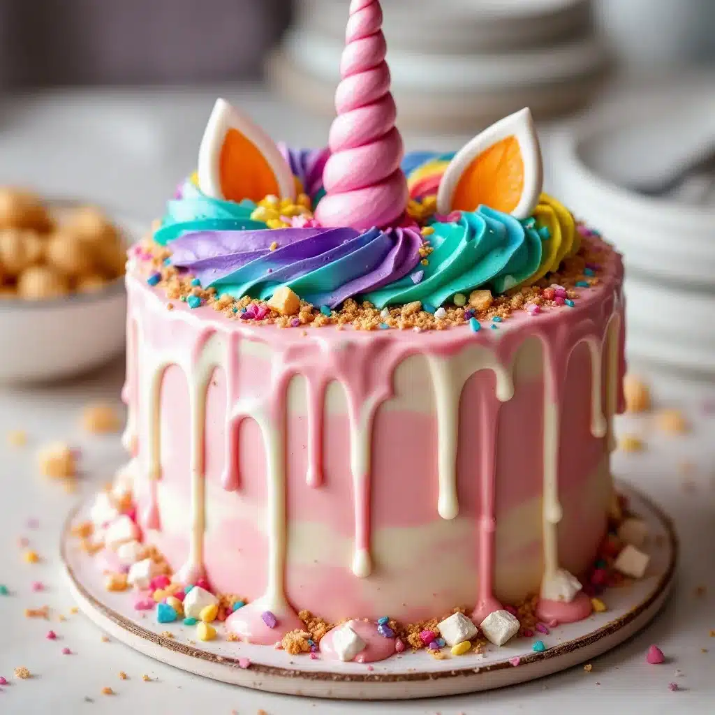 Regenbogen-Drip-Kuchen für Kinder - featured image