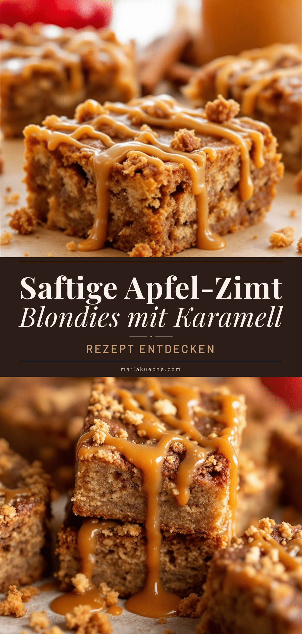 Saftige Apfel-Zimt Blondies recipe
