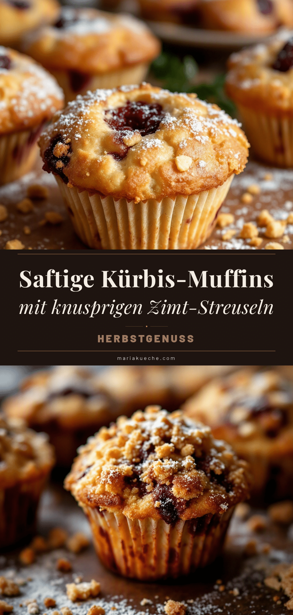 Saftige Kürbis-Muffins mit Zimt-Streuseln recipe