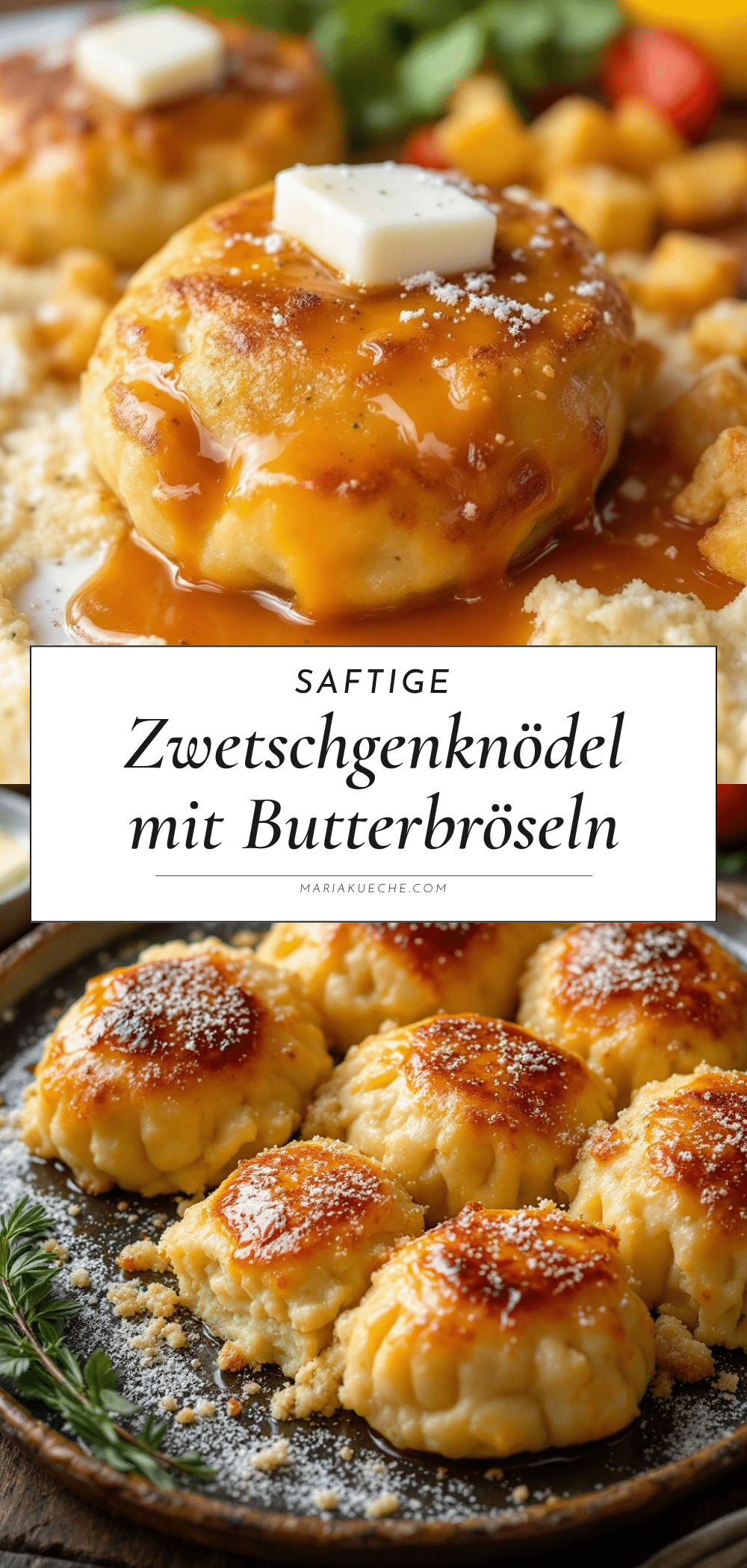 Saftige Zwetschgenknödel aus Kartoffelteig mit Butterbröseln recipe