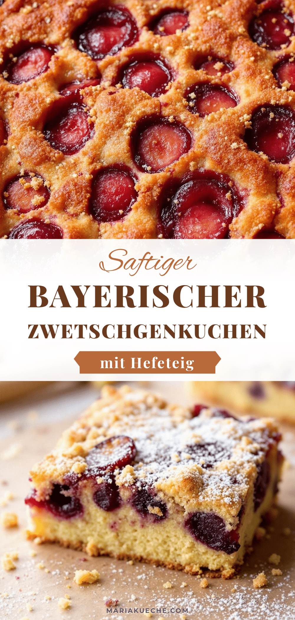 Saftiger bayerischer Zwetschgenkuchen mit Hefeteig recipe