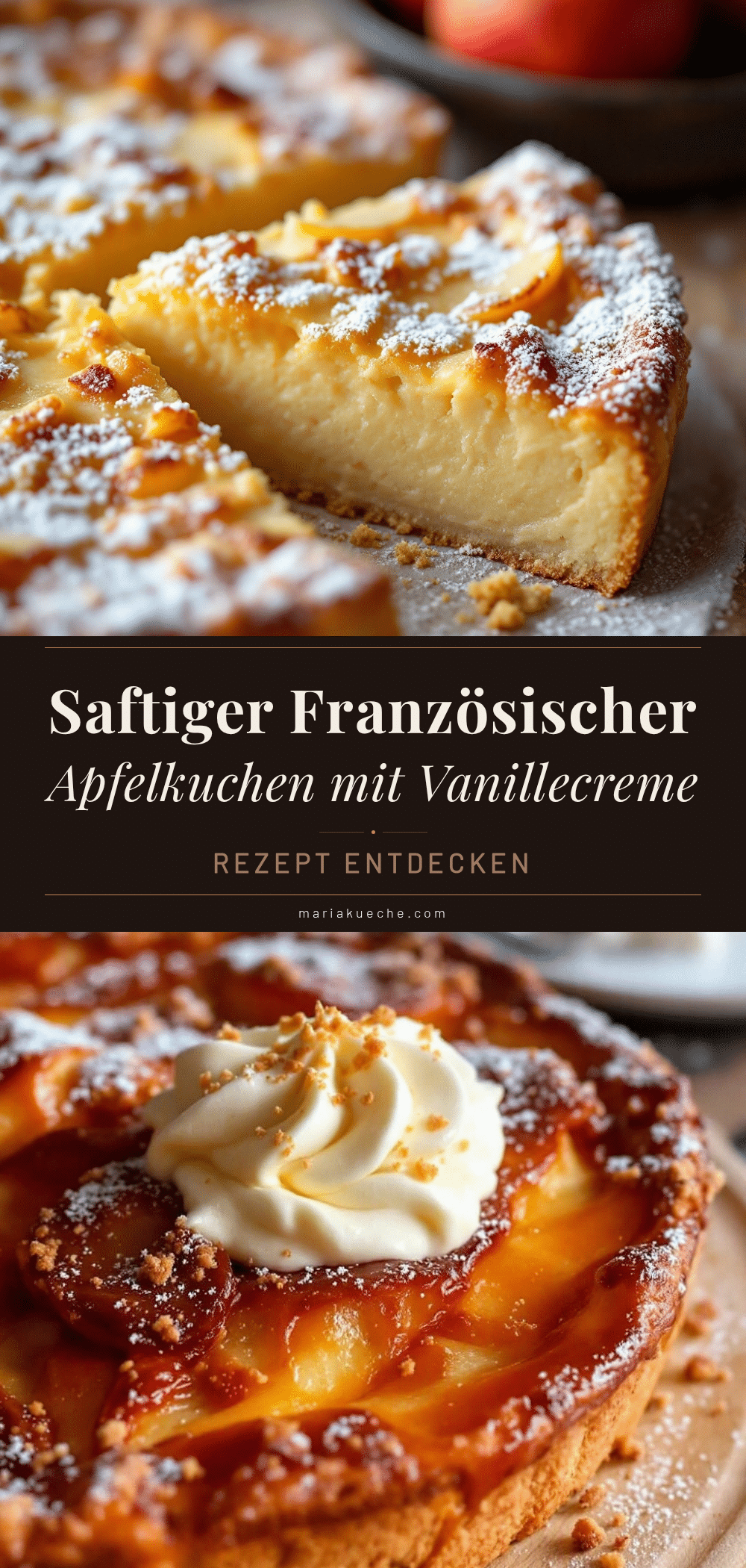 Saftiger französischer Apfelkuchen mit Vanillecreme recipe