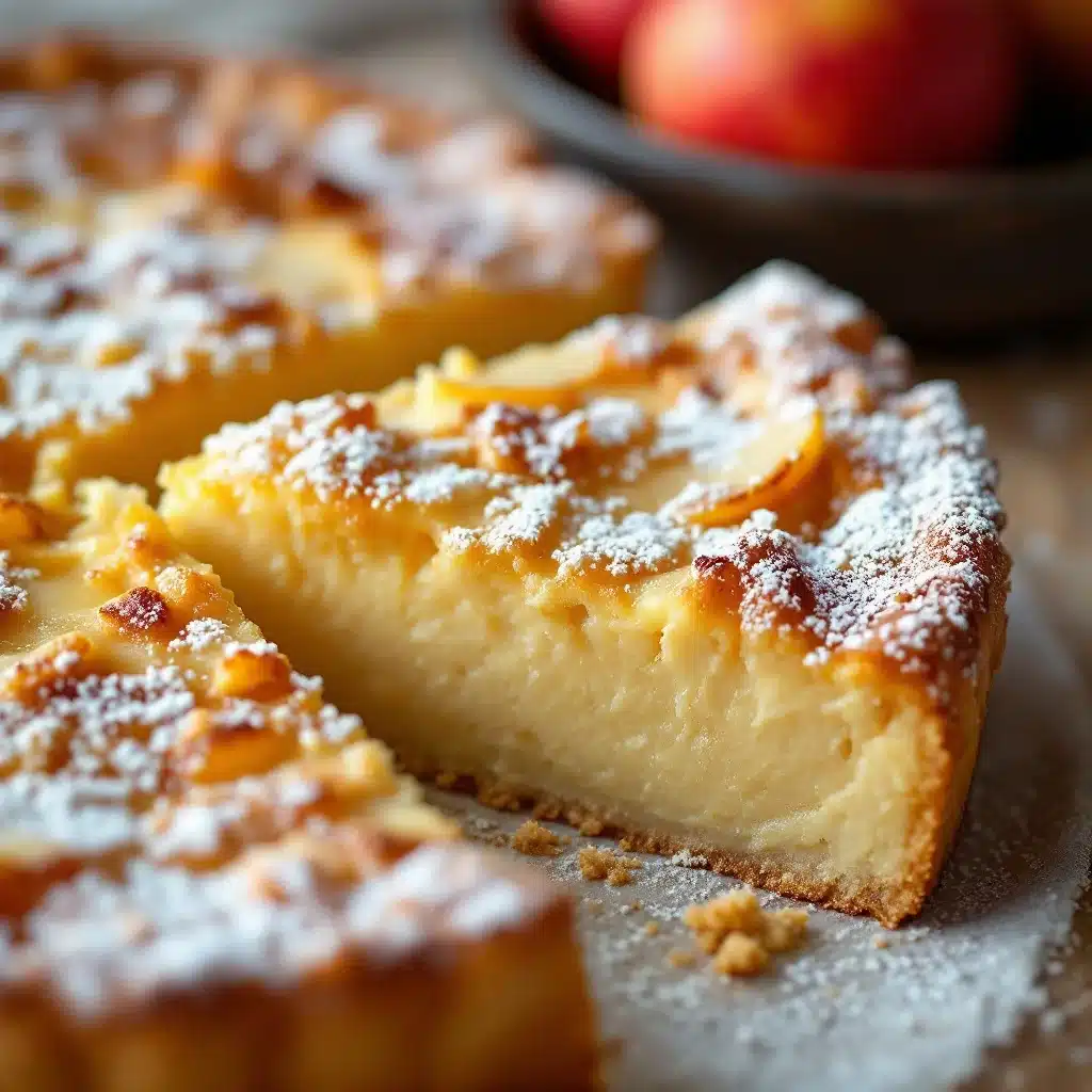 Saftiger französischer Apfelkuchen mit Vanillecreme - featured image