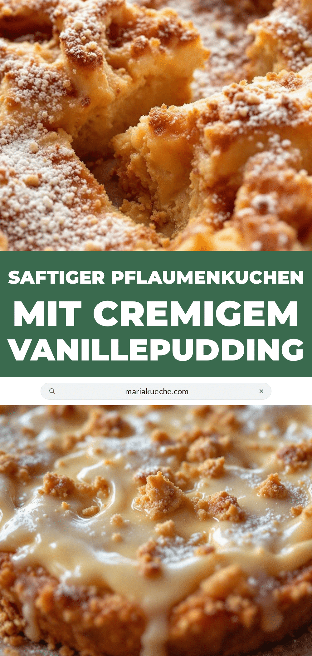 Saftiger Pflaumenkuchen mit Vanillepudding-Guss recipe