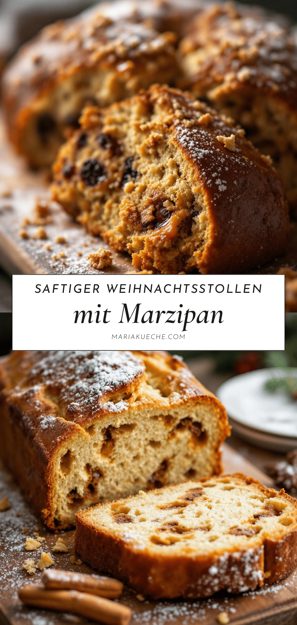 Saftiger Weihnachtsstollen mit Marzipan recipe