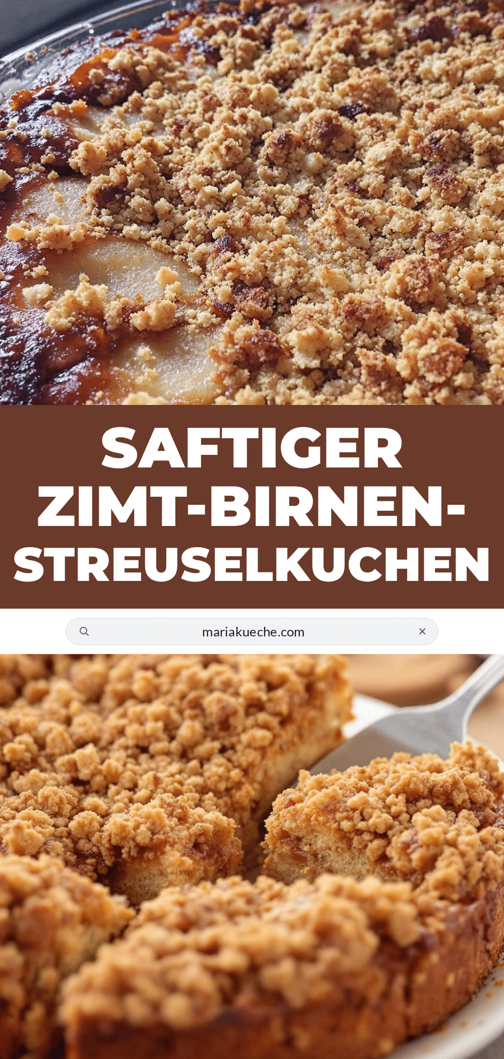 Saftiger Zimt-Birnen-Streuselkuchen recipe