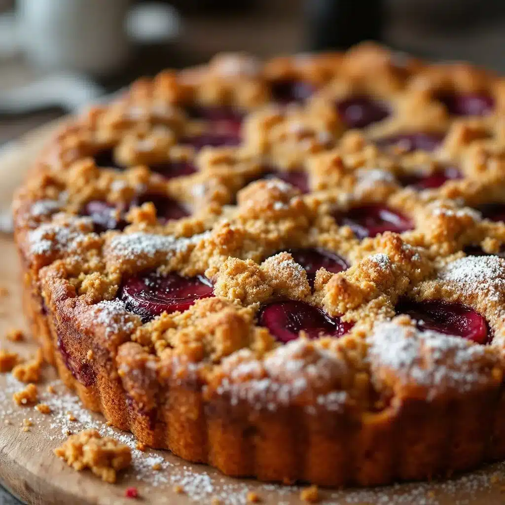 Saftiger Zwetschgenkuchen mit Streusel - featured image