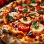 Selbstgemachte knusprig dünne Margherita Pizza - featured image