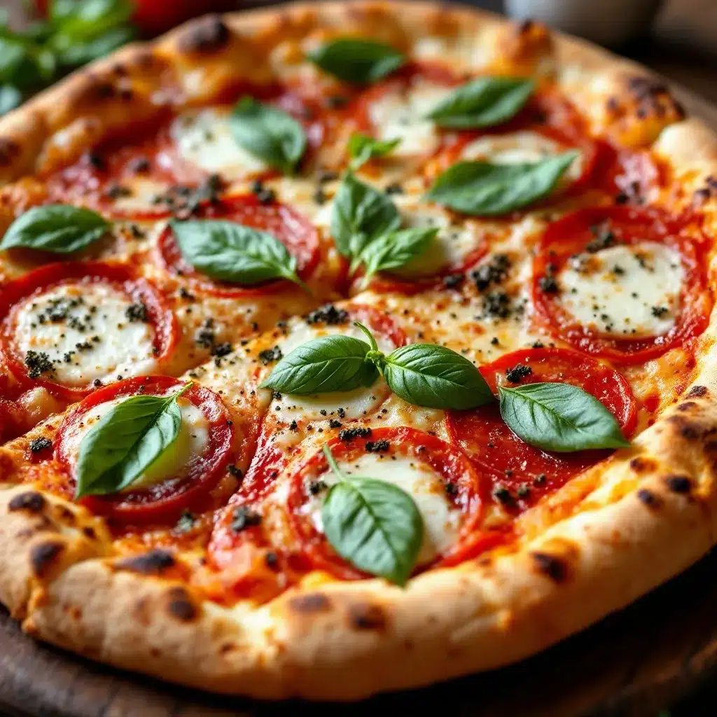Selbstgemachte knusprig dünne Margherita Pizza preparation steps