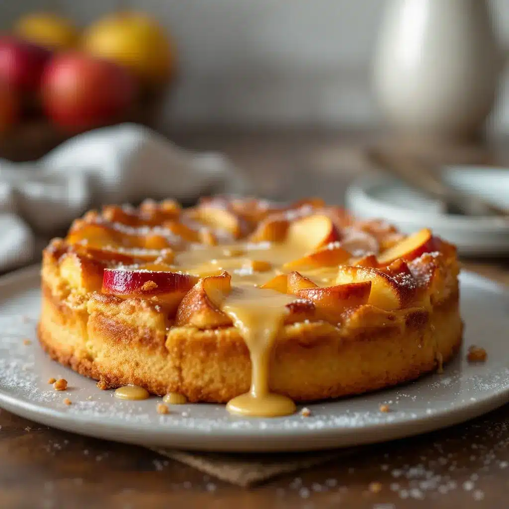 Apfelkuchen mit Vanillesauce preparation steps