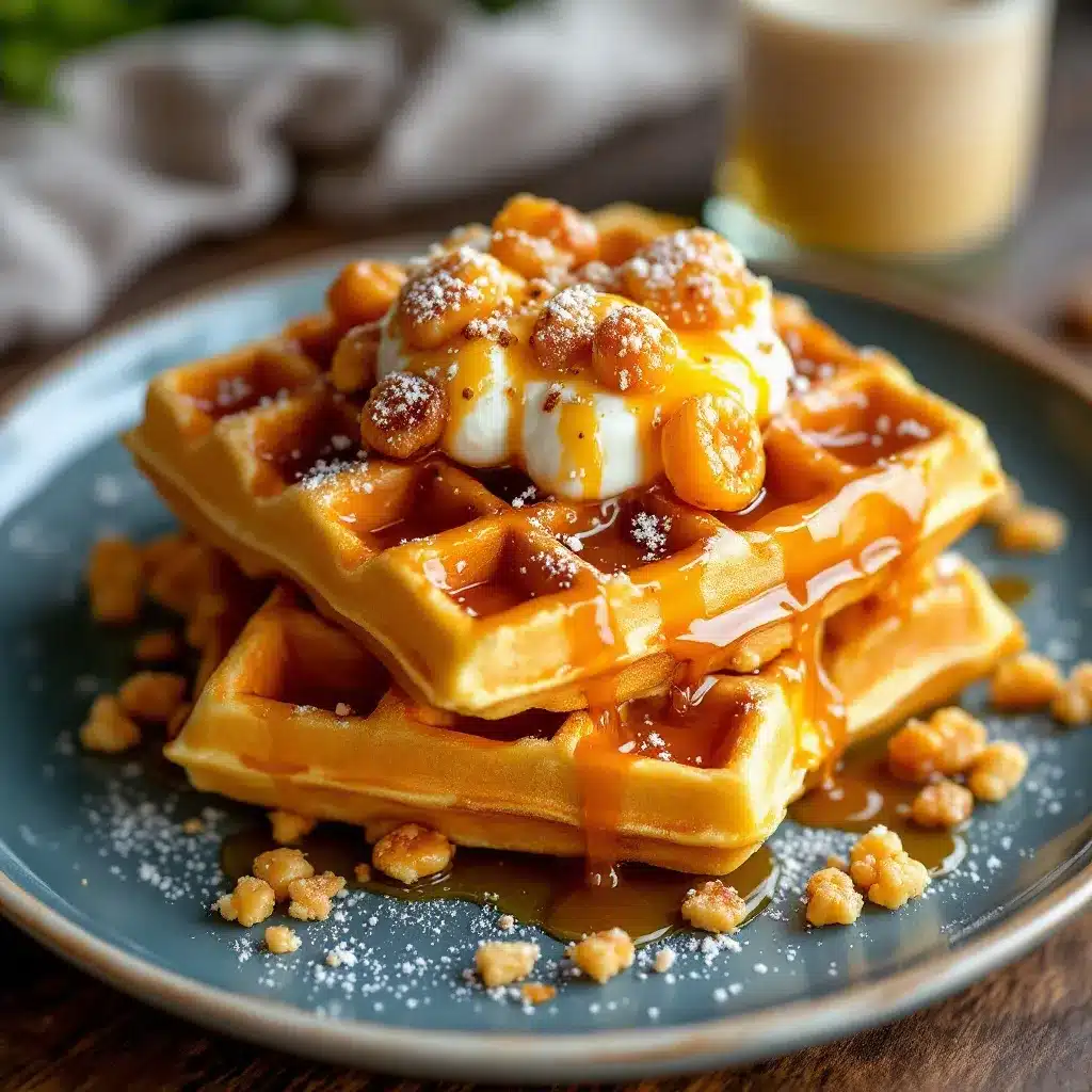 Brunch-Waffeln mit Birnen preparation steps