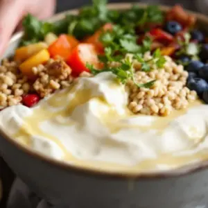 Cremige Erdnussbutter Protein Bowl - featured image