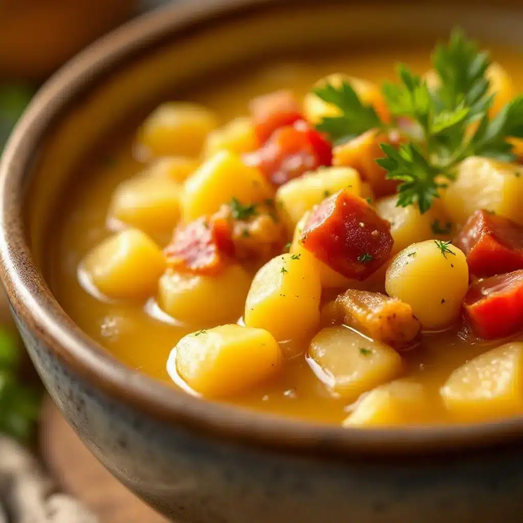 cremige Kartoffelsuppe mit knusprigem Speck - featured image