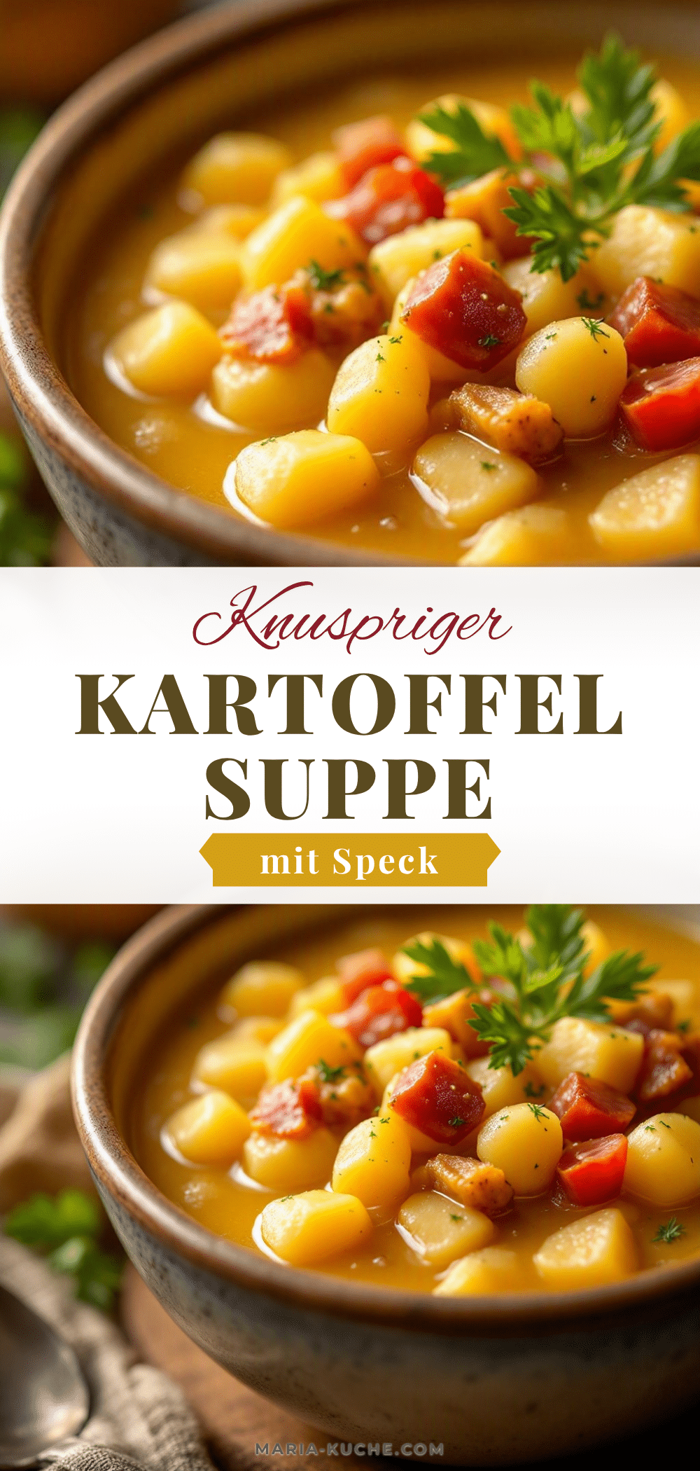 cremige Kartoffelsuppe mit knusprigem Speck recipe
