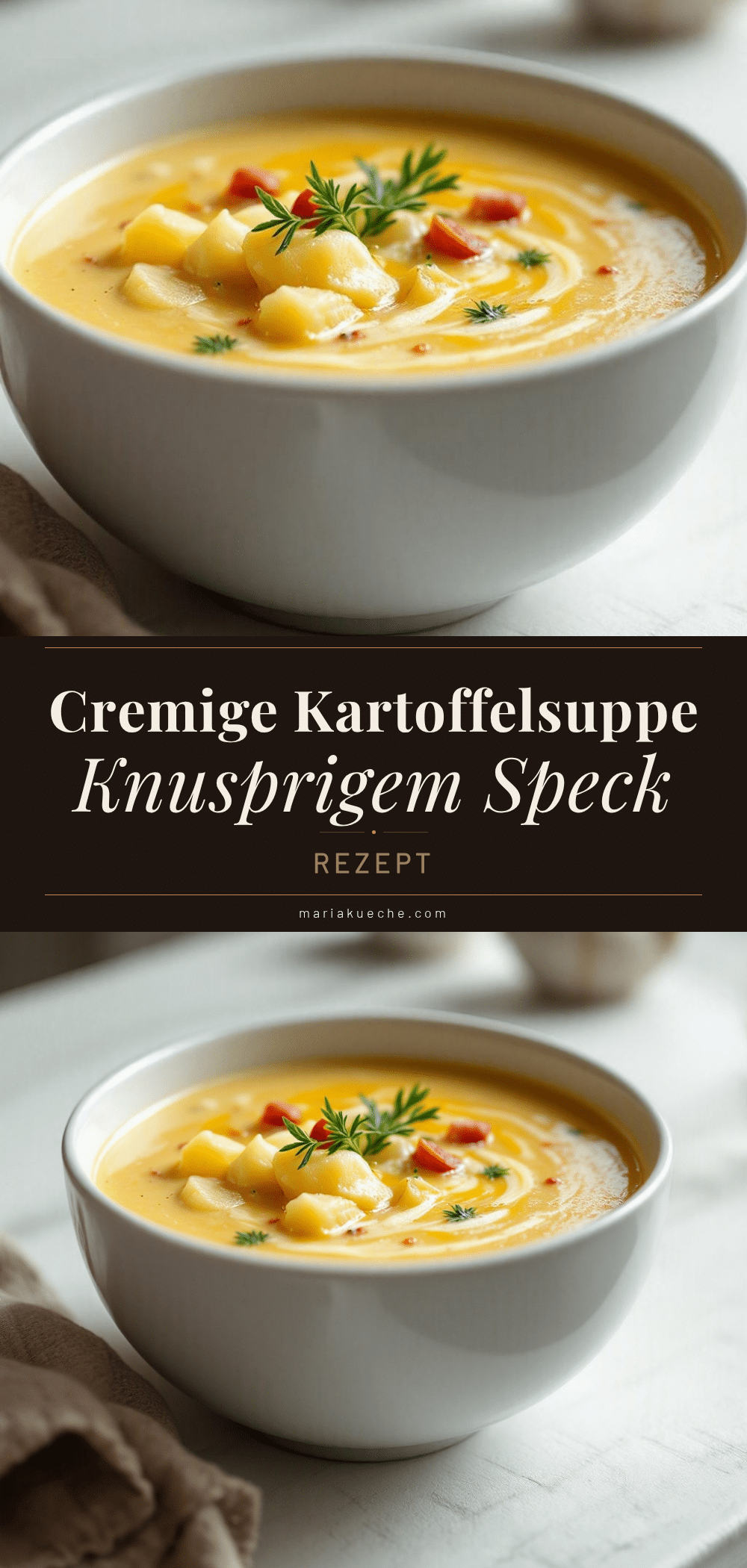 Cremige Kartoffelsuppe mit knusprigem Speck recipe