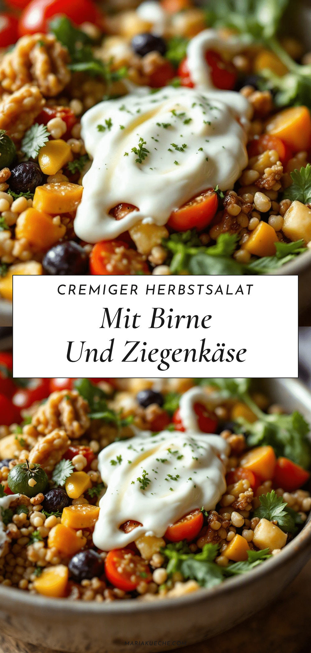 Cremiger Herbstsalat mit Birne und Ziegenkäse recipe