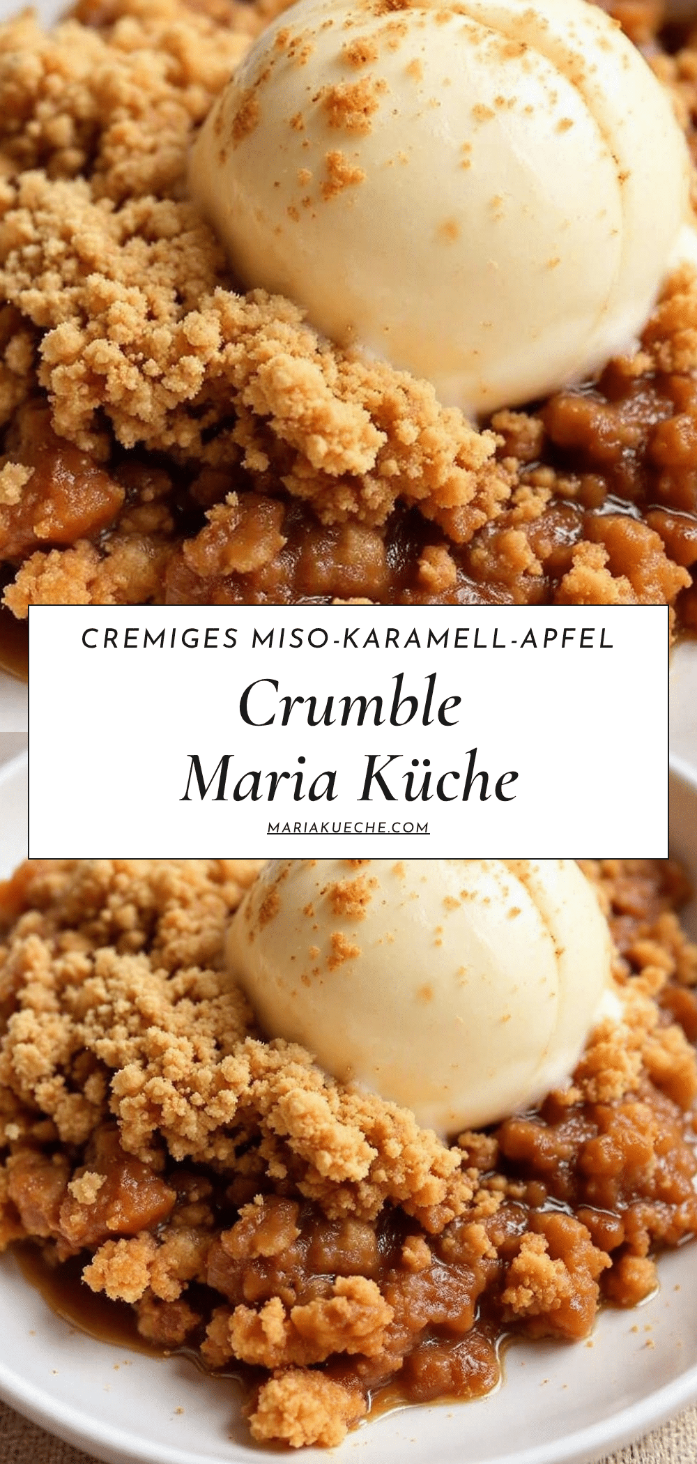 Cremiges Miso-Karamell-Apfel-Crumble recipe