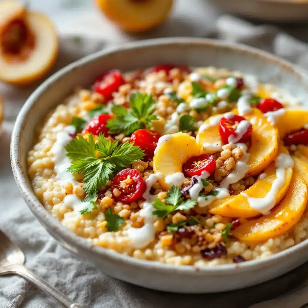Cremiges Porridge mit knusprigen Äpfeln preparation steps