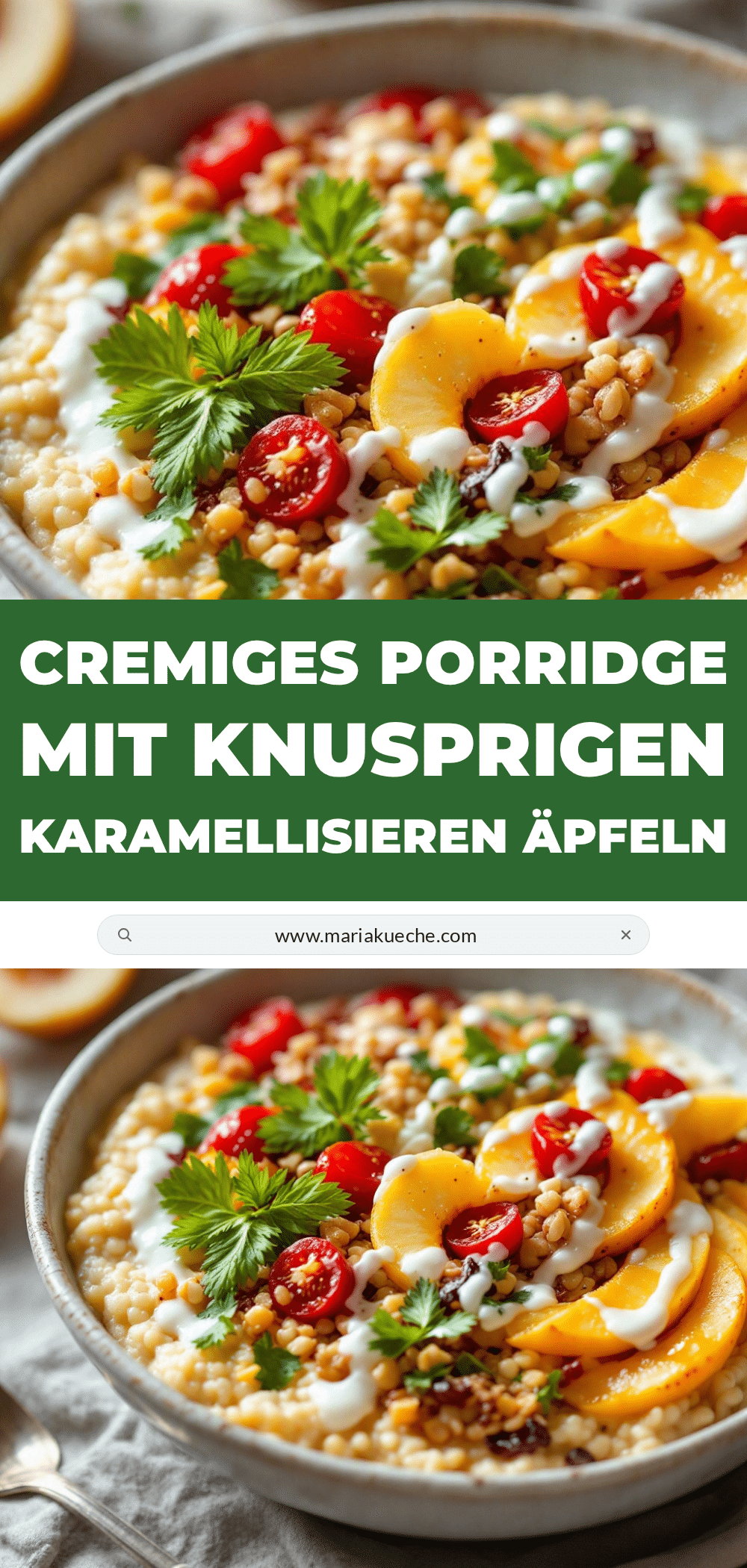 Cremiges Porridge mit knusprigen Äpfeln recipe