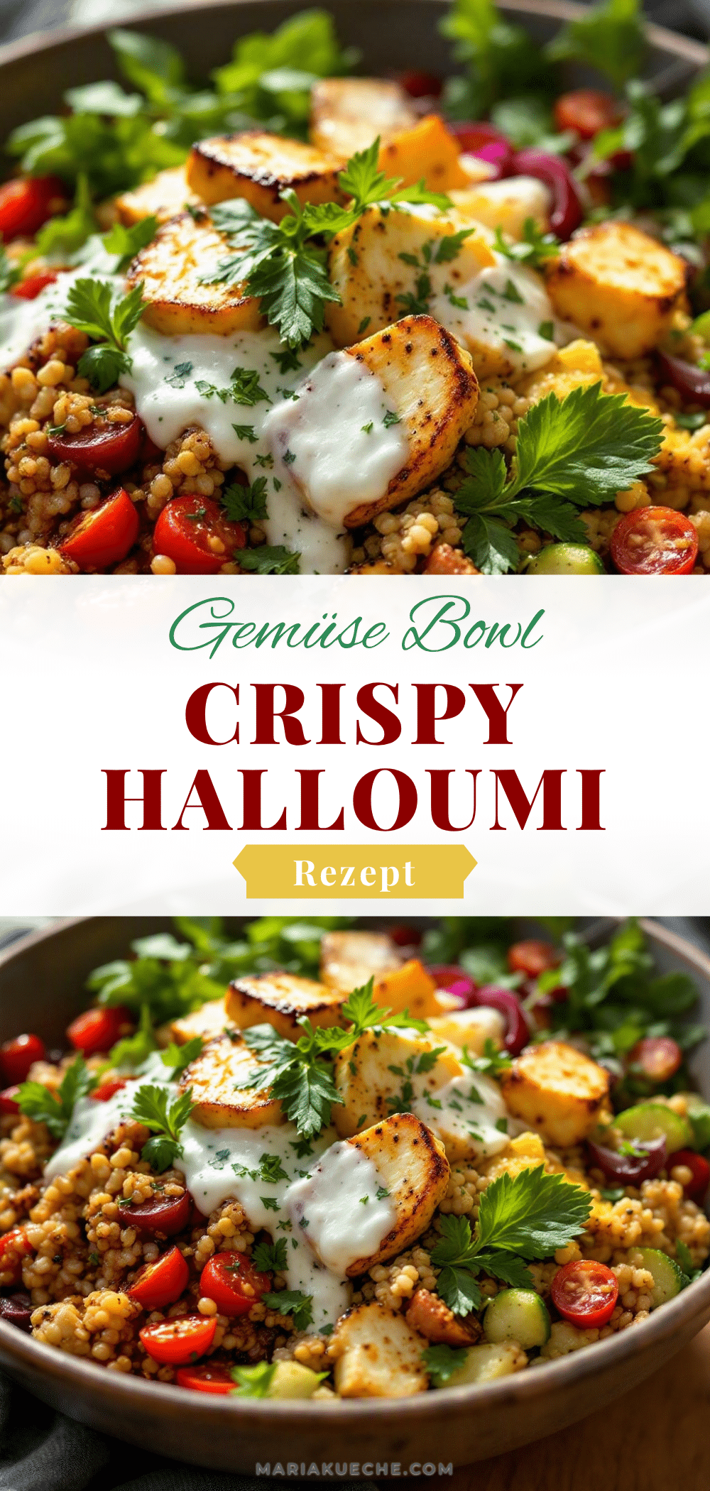 Crispy Halloumi Gemüse Bowl recipe