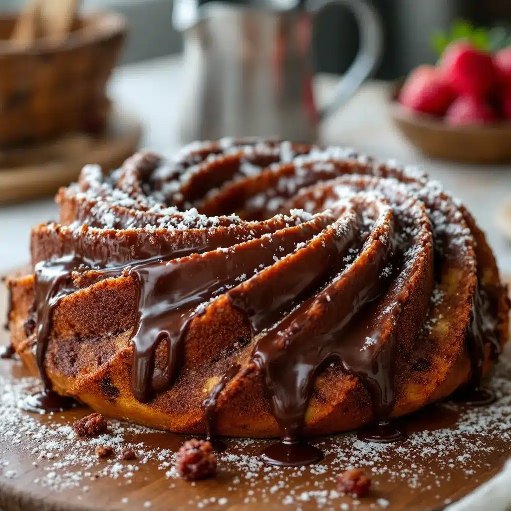 feuchter doppelter Schoko-Kürbis-Bundt-Kuchen preparation steps