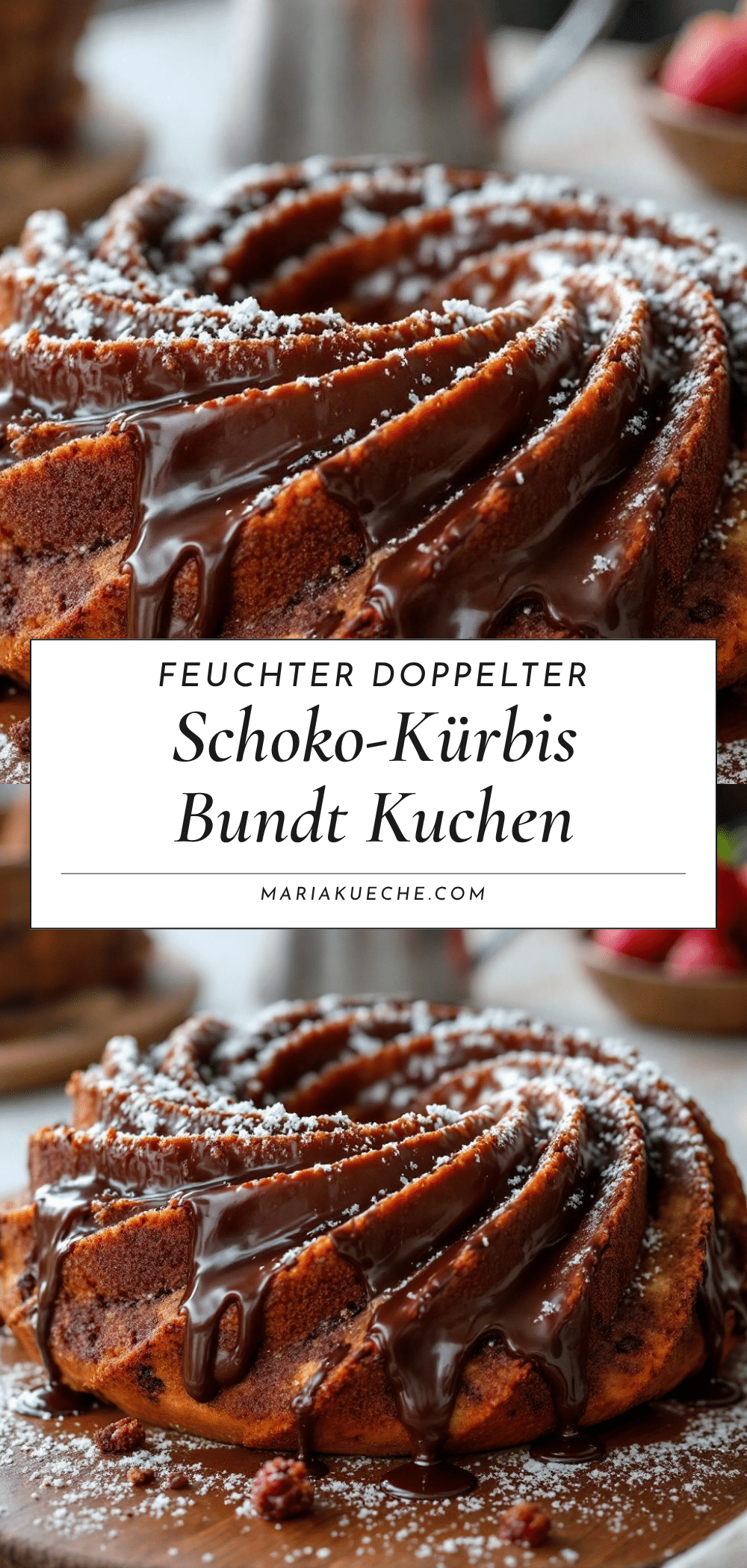 feuchter doppelter Schoko-Kürbis-Bundt-Kuchen recipe