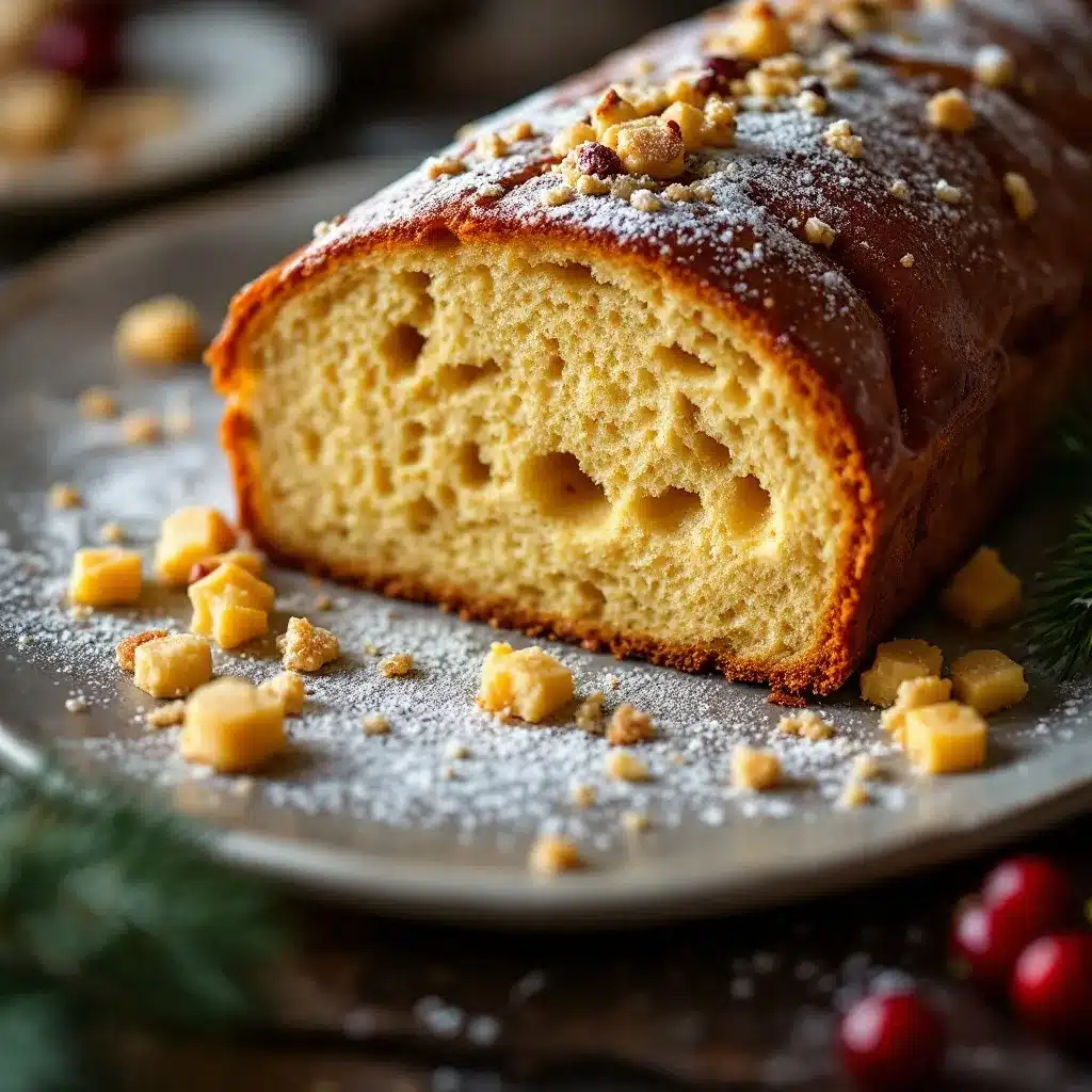 Klassischer Christstollen mit Marzipan preparation steps