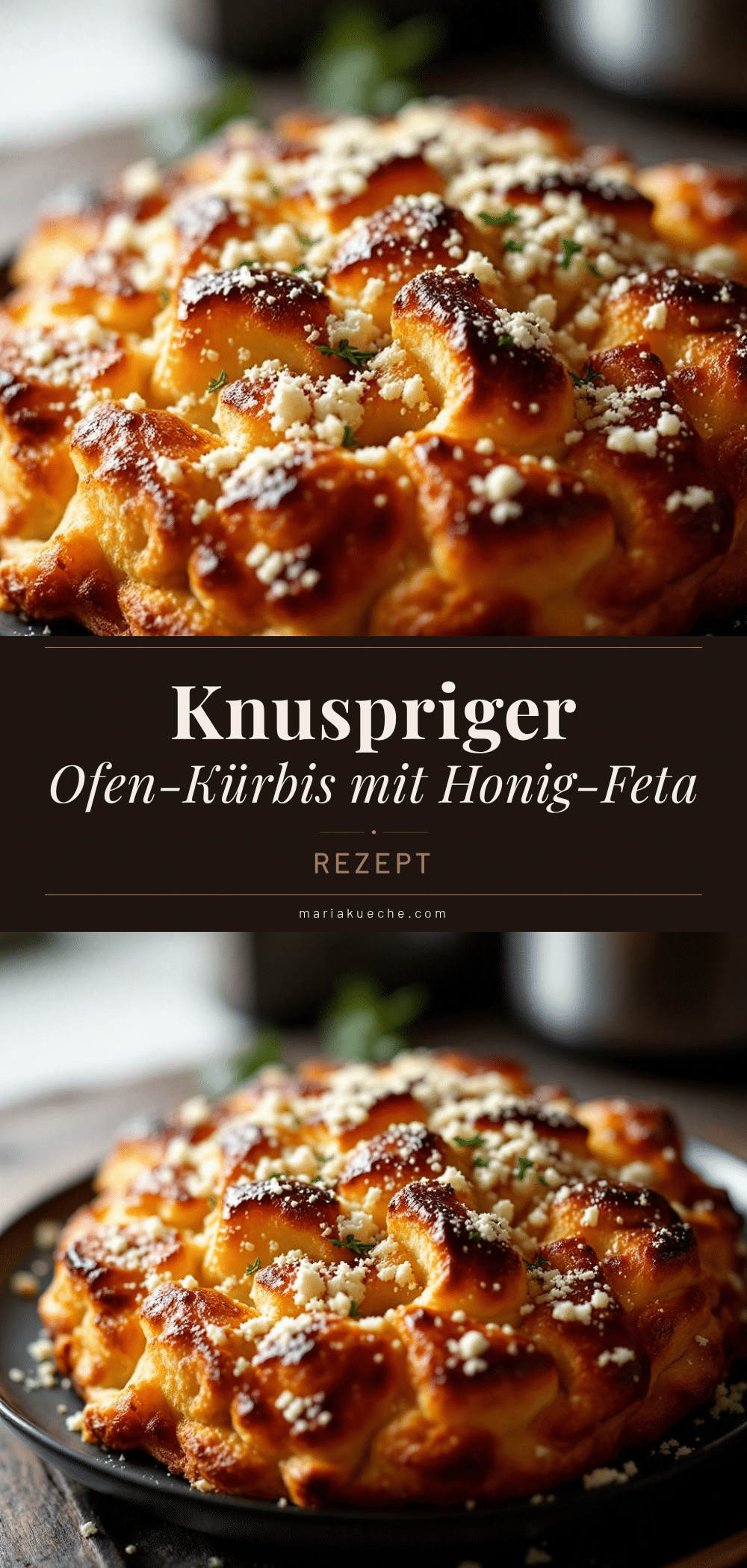 Knuspriger Ofen-Kürbis mit Honig-Feta recipe