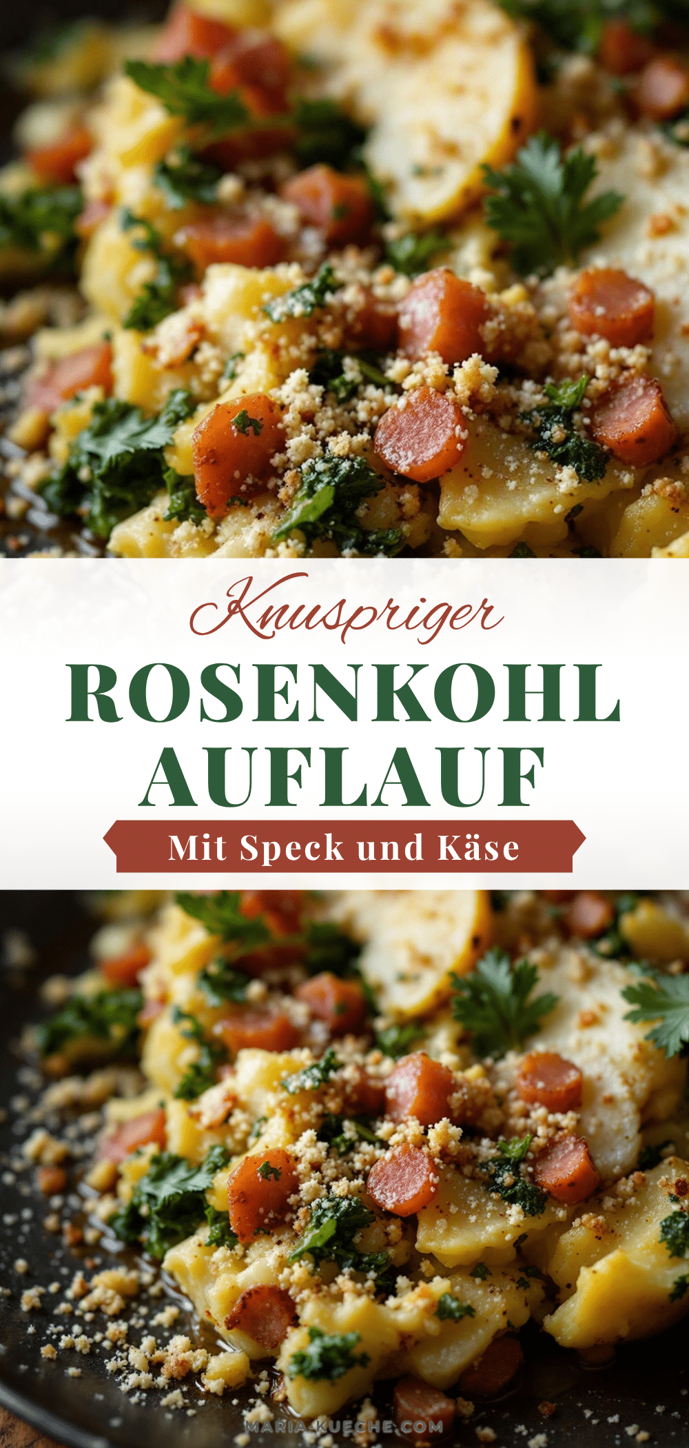 Knuspriger Rosenkohl-Auflauf mit Speck recipe