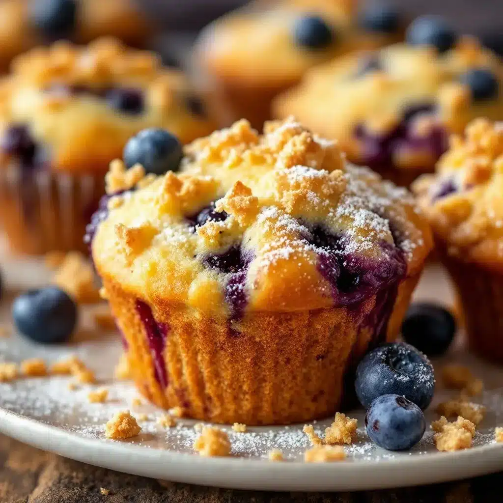 Saftige Blaubeer-Muffins mit Knusper-Streuseln preparation steps