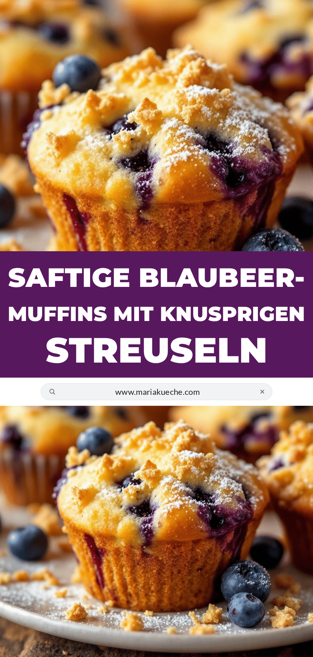 Saftige Blaubeer-Muffins mit Knusper-Streuseln recipe