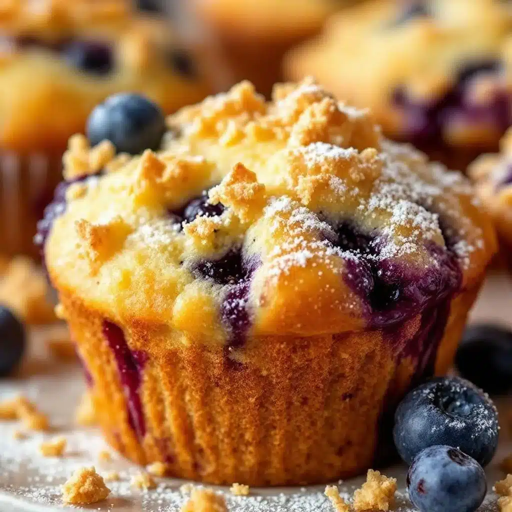 Saftige Blaubeer-Muffins mit Knusper-Streuseln - featured image