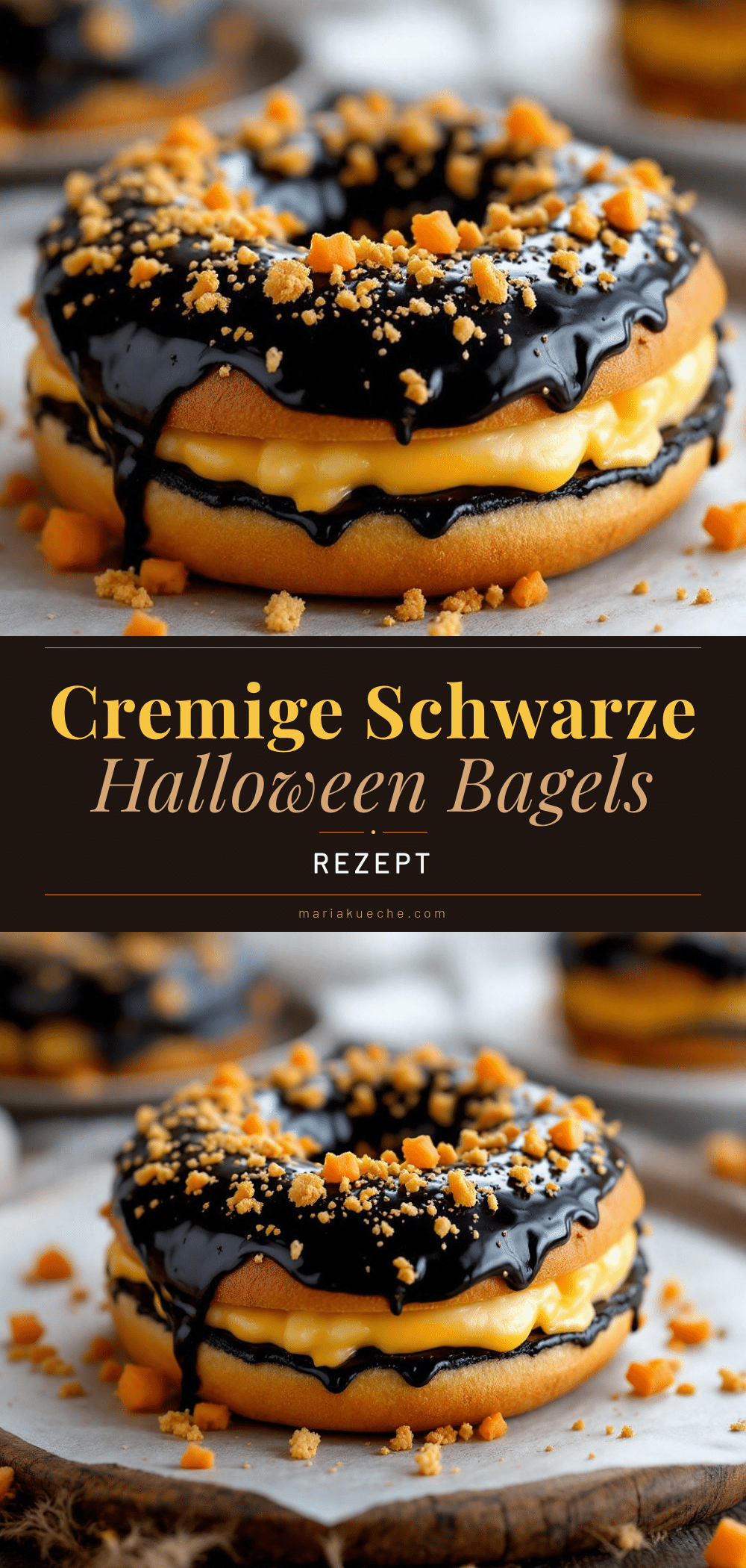 Schwarze Halloween-Bagels recipe